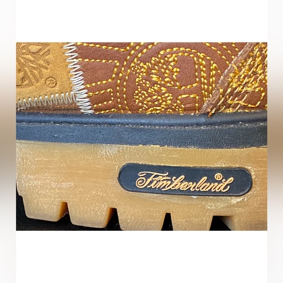 NEW Timberland Brown and Tan Embroidered Debossed Mens Boots Size 11 - Picture 13 of 16